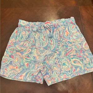 Lilly Pulitzer Blue and Pink Paisley High Waist Shorts